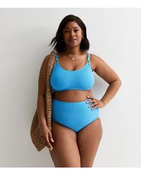 New Look - Plus Size Crinkle Texture High Waist Bikini Bottoms Curves - Lyst