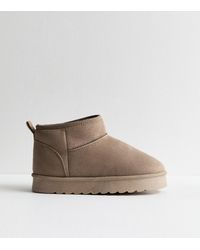 New Look - Wide Fit Faux Fur Lined Ankle Boots Vegan - Lyst