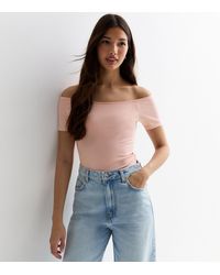 New Look - Bardot Short Sleeve Top - Lyst