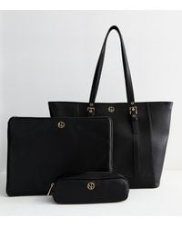 New Look Leather Look Tote Bag in Black Lyst UK