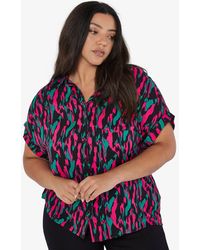 Apricot - Plus Size Brushstroke Print Top Curves New Look - Lyst