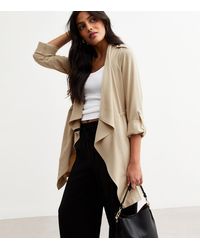 New Look - Waterfall Hem Duster Jacket - Lyst