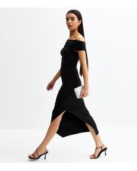 New Look - Bardot Off Shoulder Midi Dress - Lyst