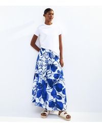 New Look - Floral Print Tiered Maxi Skirt - Lyst