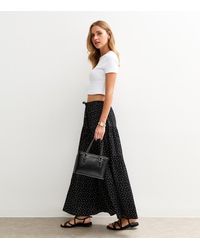 New Look - Polka Dot Tiered Maxi Skirt - Lyst