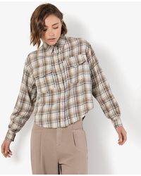Apricot - Cropped Check Shirt New Look - Lyst