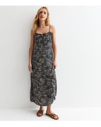 ONLY - Leaf Print Strappy Midi Dress New Look - Lyst