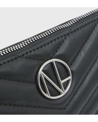 New Look Quilted Leather-look Embellished Pouch - Black