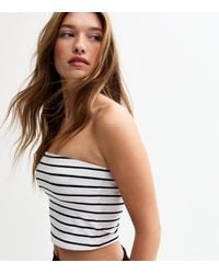 New Look - Striped Bandeau Top - Lyst