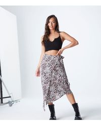 Urban Bliss - Brown Leopard Print Midi Wrap Skirt New Look - Lyst