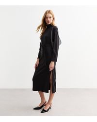 New Look - Soft Touch Roll Neck Long Sleeve Jersey Midi Dress - Lyst