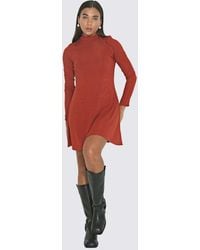 WKNDGIRL - Long Sleeve Mini Skater Dress New Look - Lyst