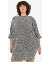 Apricot - Plus Size Boucle Cocoon Mini Dress Curves New Look - Lyst