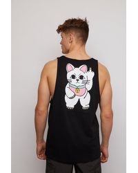 Mens Clothing T-shirts Sleeveless t-shirts New Love Club Plus Hot Sauce Oversized Tank Top in Black for Men 