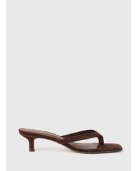 Whistles - Suede Toe Post Kitten Sandals - Lyst