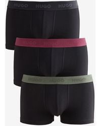 HUGO - Stretch Cotton Trunk Boxers 3 Pack - Lyst