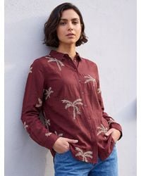 Roman - Embroidered Palm Print Shirt - Lyst