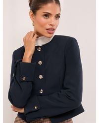 Lipsy - Collarless Cropped Blazer - Lyst