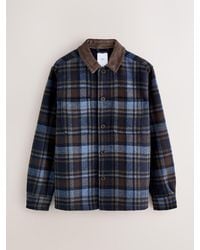 Next - Check Wool Blend Shacket - Lyst