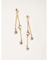 FatFace - Fatface Star And Moon Chain Earrings - Lyst