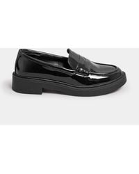 Yours Curve - Wide Fit Wide Fit Saddle Loafer Patent Shoes - Lyst