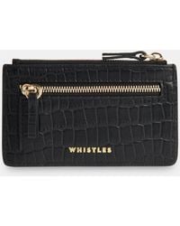 Whistles - Croc Zip Top Card Holder Purse - Lyst