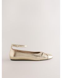Next - Forever Comfort Leder-Flats Mit Knöchelriemen - Lyst