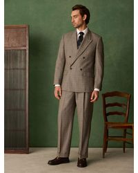 Next - Taupe Double Breasted Relaxed Fit Archive Wool Blend Check Suit Jacket - Lyst