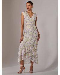 Jolie Moi - Sleeveless Ruffle Midi Dress - Lyst