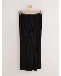 Next - Velvet Drape Midi Skirt - Lyst