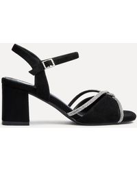 Linzi - Zoey Sandalen Mit Blockabsatz Und Diamantbesetzten Vorderriemeneu 36 (Uk 3) - Lyst
