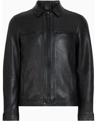 AllSaints - Luck Collared Leather Jacket - Lyst