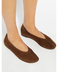 Dune - High Cut Round Toe Ballet Flats - Lyst