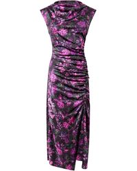 Joe Browns - Petite Floral Print Cowl Neck Velour Dress - Lyst