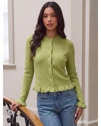 Threadbare - Crew Neck Ruffle Cardigan - Lyst