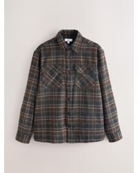 Next - Twin Pocket Long Sleeve Check Overshirt - Lyst