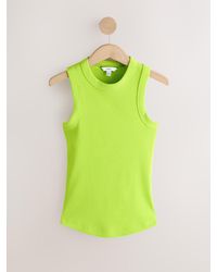 Next - Lime Ribbed Racer Back Sleeveless Vest Top - Lyst