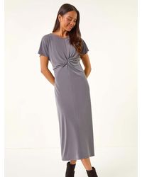 Roman - Petite Twist Front Midi Dress - Lyst