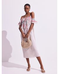 Mint Velvet - Floral Print Midi Dress - Lyst