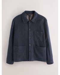 Next - Signature British Moons Merino Wool Stripe Chore Jacket - Lyst