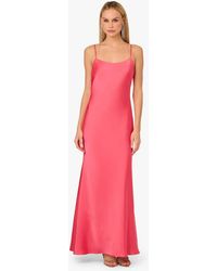 Adrianna Papell - Adrianna By Stretch Satin Long Dress - Lyst
