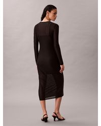 Calvin Klein Logo Zip Scuba Crepe Dress in Gray | Lyst