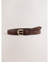 Next - Chocolate Skinny Suede Leather Belt - Lyst