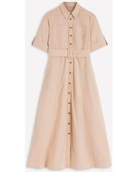 Boden Clara Linen Blend Shirt Dress- Chambray, Embroidered in Blue | Lyst Boden Clara Linen Blend Shirt Dress- Chambray, Embroidered in Blue | Lyst