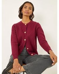 Roman - Cable Knit Buttoned Cardigan - Lyst