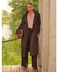 Love & Roses - Love & Roses Chocolate Hooded Quilted Trench Coat - Lyst
