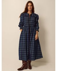 Monsoon - Ruth Check Corduroy Midi Dress - Lyst