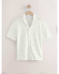 Next - Relaxed Fit 100% Cotton Short Sleeve Pointelle Knit Shirt With Cuban Collar - Lyst
