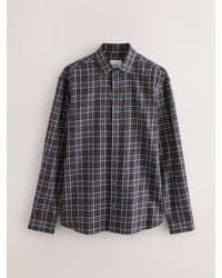 Next - Regular Fit Check Soft Touch 100% Cotton Smart Long Sleeve Shirt - Lyst