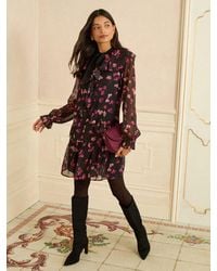 Love & Roses - Petite Ruffle Drop Waist Mini Dress - Lyst